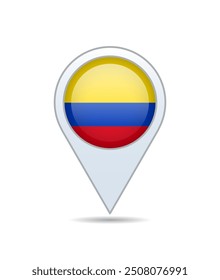 Colombia - flag pin for map. Vector illustration.