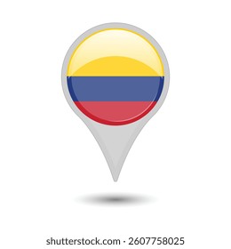 
colombia flag pin vector design