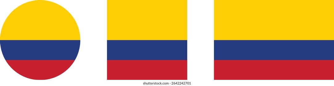 
Colombia flag PNG vector. Colombia square and round icon isolated on transparent PNG background. Colombia flag icon.

