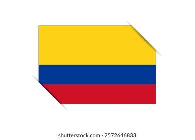 Colombia flag - rectangle colorful flag representing a country cultural identity and heritage. The essence of national pride and unity. Attached by the corners in a paper album