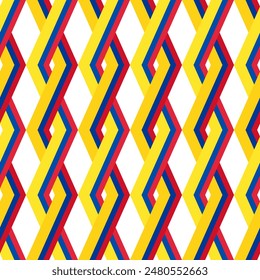 colombia flag rhombus ceramic tile pattern background. vector illustration