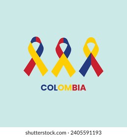 Vector de diseño de cinta de bandera de Colombia