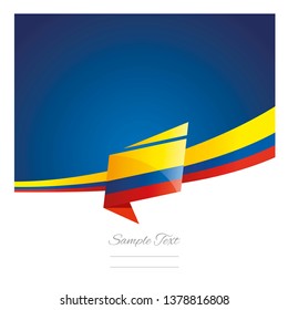 Colombia flag ribbon New abstract origami blue background banner vector