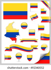 Colombia Flag Set - Vector Collection