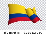 Colombia flag state symbol isolated on background national banner. Greeting card National Independence Day of the Republic of Colombia. Illustration banner with realistic state flag.
