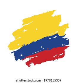 Colombia flag stroke style isolated
