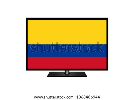 Colombia Flag Of Television,Vector Illustration, Isolate On White Background Icon. EPS10