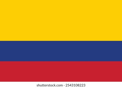 Diseño e ilustración del Vector de la bandera de Colombia, bandera nacional del país de Colombia