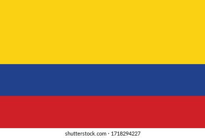 Colombia flag vector graphic. Rectangle Colombian flag illustration. Colombia country flag is a symbol of freedom, patriotism and independence.