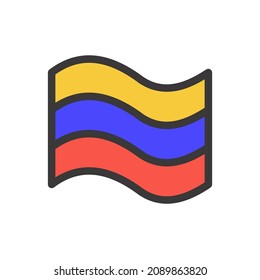 colombia flag vector icon, country, nation symbol. Modern,simple flat vector illustration for web site or mobile app