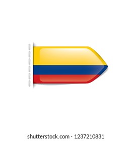 Colombia flag, vector illustration on a white background
