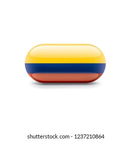 Colombia flag, vector illustration on a white background
