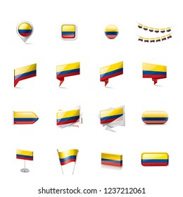 Colombia flag, vector illustration on a white background