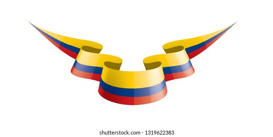 Colombia flag, vector illustration on a white background