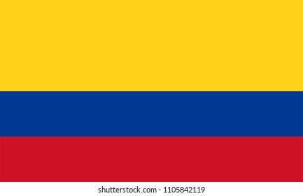 Colombia Flag, Vector image and icon