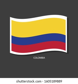 Colombia flag Vector waving with flags.
