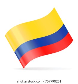 Colombia Flag Vector Waving Icon - Illustration