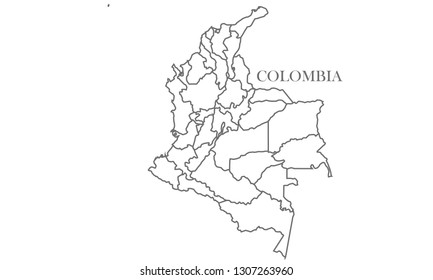 Colombia gray line map