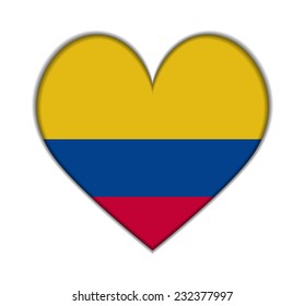 Colombia heart flag vector illustration