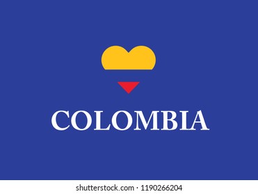 Colombia heart shape love symbol national flag country emblem