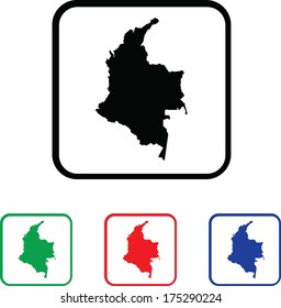 Colombia Icon Illustration with Four Color Variations