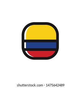 Colombia Icon , National Flag Square Symbol .