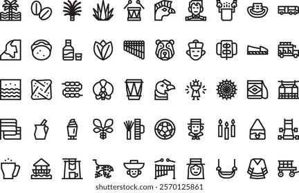 Colombia icons  High-Quality Vector Icons Collection with Editable Stroke. Ideal for Professional and Creative Projects.