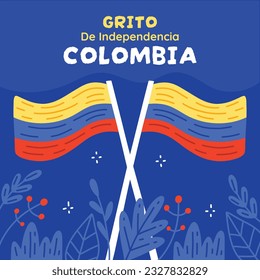 Colombia independence day background. Colombian independence day celebration. July 20. vector illustration. poster, banner, flyer, greeting card, template. 20th July. wavy Colombian flag.