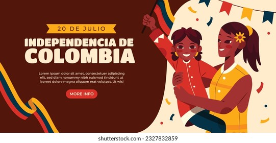 Colombia independence day background. Colombian independence day celebration. July 20. vector illustration. poster, banner, flyer, greeting card, template. 20th July. wavy Colombian flag.