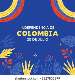 Colombia independence day background. Colombian independence day celebration. July 20. vector illustration. poster, banner, flyer, greeting card, template. 20th July. wavy Colombian flag.