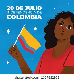 Colombia independence day background. Colombian independence day celebration. July 20. vector illustration. poster, banner, flyer, greeting card, template. 20th July. wavy Colombian flag.