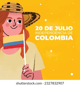 Colombia independence day background. Colombian independence day celebration. July 20. vector illustration. poster, banner, flyer, greeting card, template. 20th July. wavy Colombian flag.