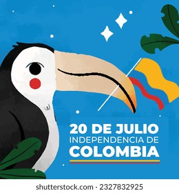 Colombia independence day background. Colombian independence day celebration. July 20. vector illustration. poster, banner, flyer, greeting card, template. 20th July. wavy Colombian flag.