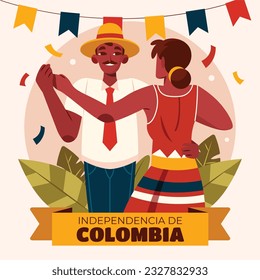 Colombia independence day background. Colombian independence day celebration. July 20. vector illustration. poster, banner, flyer, greeting card, template. 20th July. wavy Colombian flag.