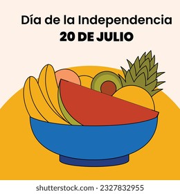 Colombia independence day background. Colombian independence day celebration. July 20. vector illustration. poster, banner, flyer, greeting card, template. 20th July. wavy Colombian flag.