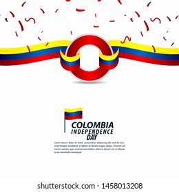 Colombia Independence Day Celebration Vector Template Design Illustration