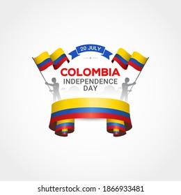 Colombia independence day with flag state symbol. happy national day of colombia greeting card - Powered by Shutterstock - Get 15% off with code: PIKWIZARD15