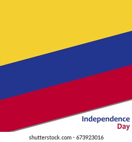 Colombia independence day with flag vector illustration for web