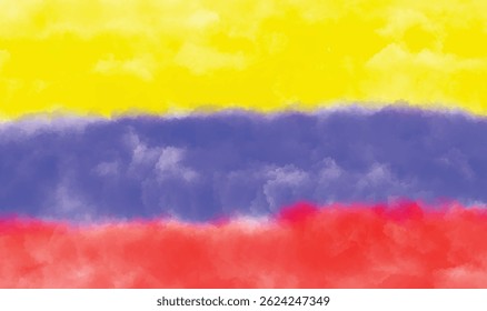 Dia da Independência da Colômbia julho mês 20 dia data vinte país nacional colúmbia bandeira fumaça aquarela amarelo azul vermelho vermelho cor tricolor américa do sul colúmbia patriotismo governo político bandeira feliz