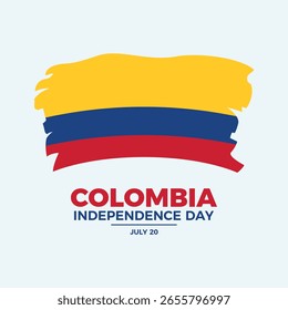 Ilustración vectorial de carteles del Día de la Independencia de Colombia. Bandera grunge del Vector de íconos de Colombia. Símbolo de la Bandera Colombiana. Plantilla para el fondo, Anuncio, tarjeta. 20 de julio de cada año. Día importante