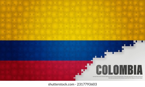 Colombia jigsaw flag background. Element of impact for the use you want to make of it.