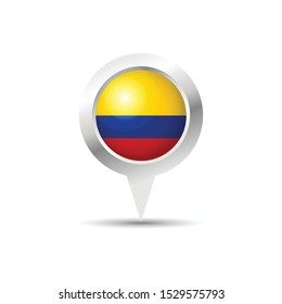 Colombia location icon vector design. Colombia gps locator pin. Scalable vector design.