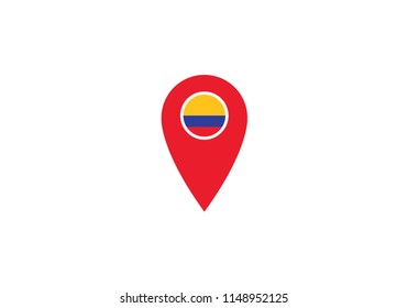Colombia location pin navigation map symbol label
