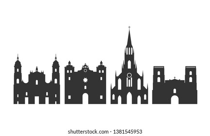 Colombia logo. Isolated Colombian architecture on white background