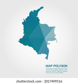 Colombia Map Abstract geometric rumpled triangular low poly style gradient graphic on white background