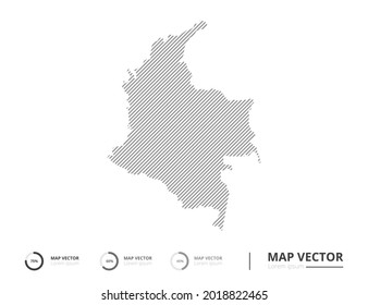 Mapa de Colombia gris de línea abstracta sobre el vector de fondo blanco para la presentación. Concepto creativo para infografía.