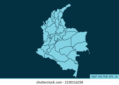 Mapa de Colombia, Línea de mash abstracto y escalas de punto sobre fondo oscuro para el logo del mapa de diseño de tu sitio web, app, ui, Travel. Ilustración vectorial eps 10.