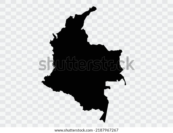 Colombia map black Color on Backgound png  not\
divided into cities