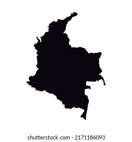 colombia map in black vector with black background