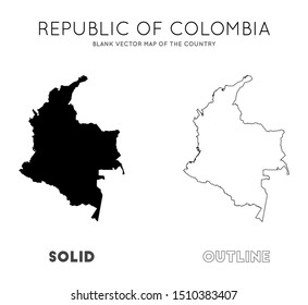 Colombia map. Blank vector map of the Country. Borders of Colombia for your infographic. Vector illustration.